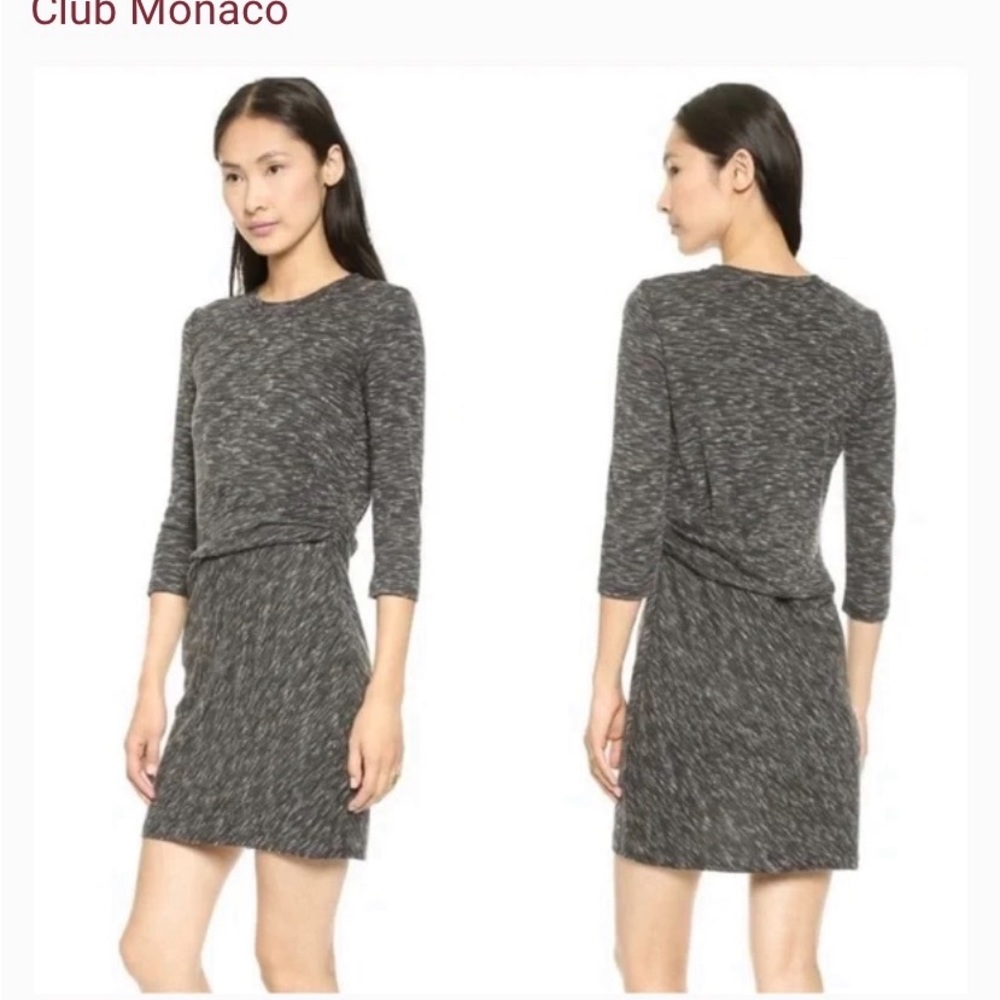 Club Monaco Knit Gray Heathered Lana Dress